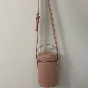 Pink Cylinder Purse with initial RS